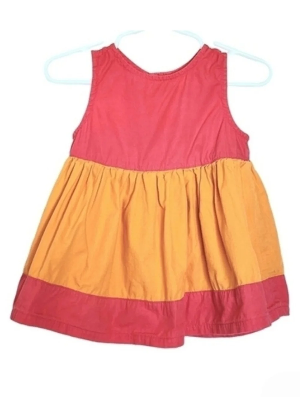 K1003 * Baby Gap Girls Dress Pink Orange Size 3-6M Vintage 90s Y2K